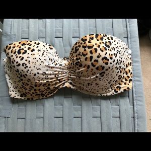 Victorias secret strapless leopard bikini top